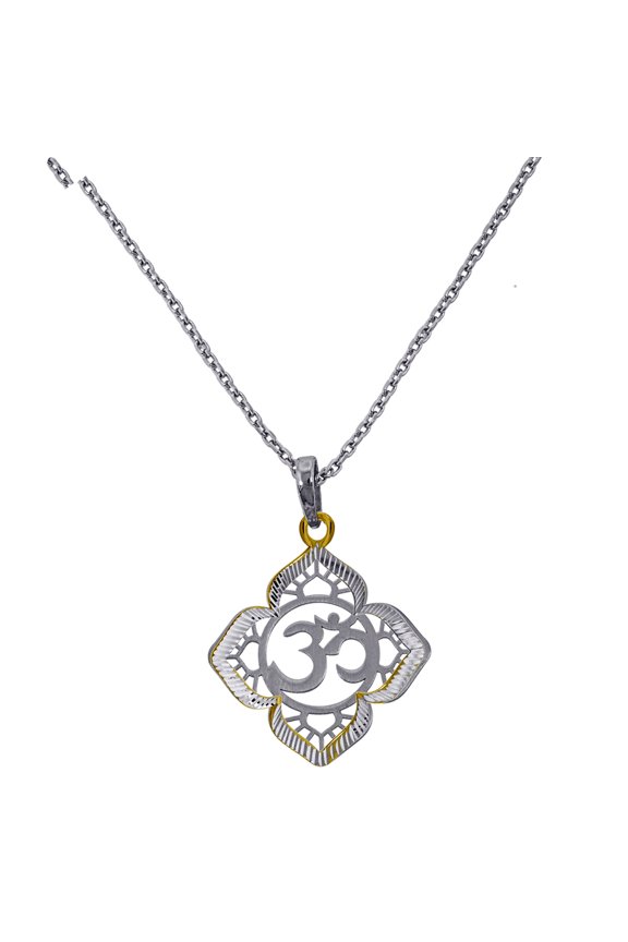 925 Sterling Silver Women Rolo Link Ohm Necklace Pendant Necklace for Women - 3.0 Grams