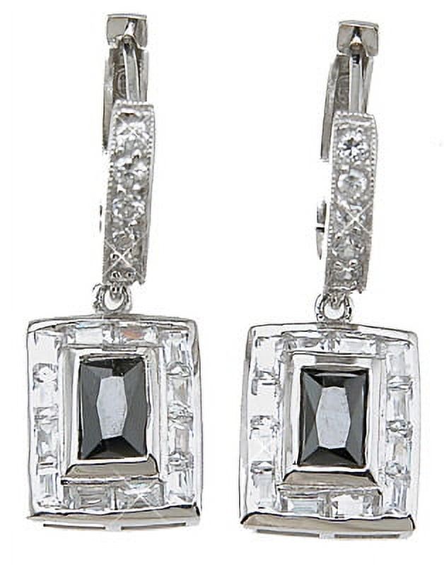 925 Sterling Silver Women'S Earrings Makes Unique Anniversary Gift For Her, Emerald Cut Fashion Sterling Silver Earrings - image 1 of 1