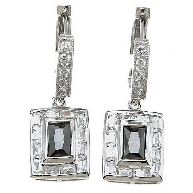 925 Sterling Silver Women'S Earrings Makes Unique Anniversary Gift For Her, Emerald Cut Fashion Sterling Silver Earrings