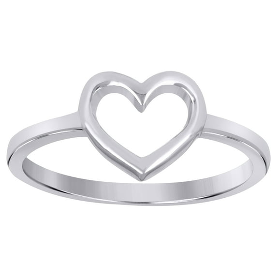 925 Sterling Silver Women's Polished 8.5mm Love Open Heart Ring | Size 5