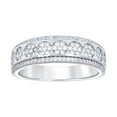 thumbnail image 1 of 925 Sterling Silver Womens 0.81ct Moissanite Fashion Wedding Band Ring 6.9mm Long Size 7 Wedding Band for Women and Men, 1 of 2