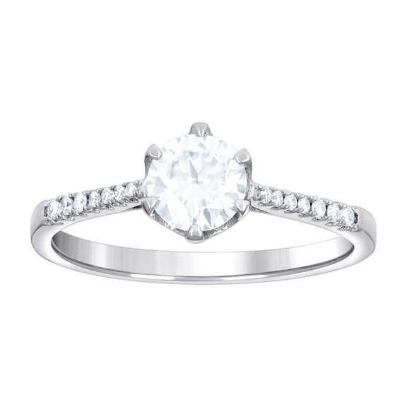 925 Sterling Silver Womens 1.04ct Moissanite Fashion Engagement Ring 7mm Wide Size 8 Engagement Ring for Women