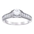 thumbnail image 1 of 925 Sterling Silver Womens 1.39ct Moissanite Engagement Ring 6.3mm Wide Size 8 Engagement Ring for Women, 1 of 2