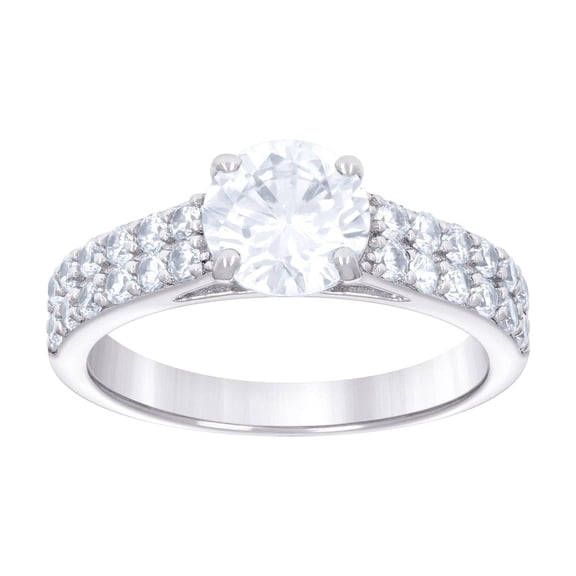 925 Sterling Silver Womens 2.70ct Moissanite Engagement Ring 10 7mm Wide Size 10 Engagement Ring for Women