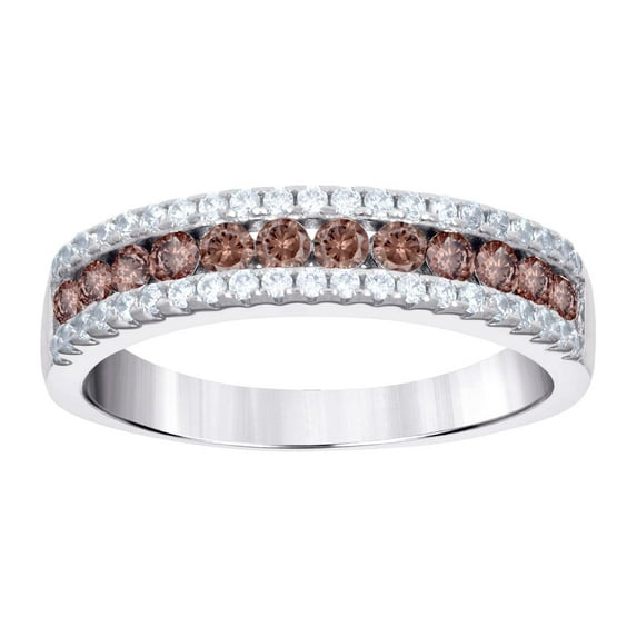 925 Sterling Silver Womens Champagne White Cubic Zirconia Fashion Band Ring Size 6 Ring for Women and Men