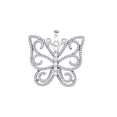 thumbnail image 1 of 925 Sterling Silver Womens Cubic Zirconia Butterfly Angel Wings Charm Pendant Necklace 18.6x9.7mm Wide Pendant for Women, 1 of 2