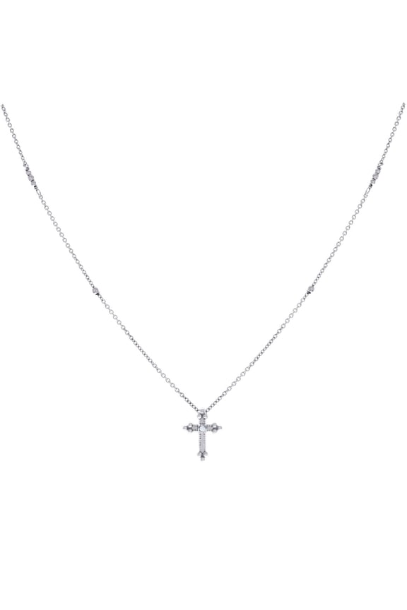925 Sterling Silver Womens Cubic Zirconia Cross Religious Charm Necklace Pendant Necklace for Women