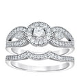 thumbnail image 1 of 925 Sterling Silver Womens Cubic Zirconia Duo Bridal Ring Set Size 8 Ring for Women - 5.3 Grams, 1 of 2
