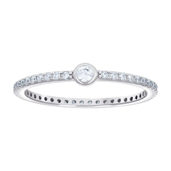 925 Sterling Silver Womens Cubic Zirconia Engagement Ring 3.3mm Wide Size 7 Engagement Ring for Women