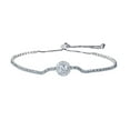 thumbnail image 1 of 925 Sterling Silver Womens Cubic Zirconia Fancy Tennis Halo Bracelet Tennis Bracelet for Women, 1 of 2