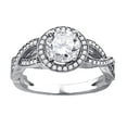 thumbnail image 1 of 925 Sterling Silver Womens Cubic Zirconia Fashion Bridal Ring 7.4x4.3mm Wide Size 8 Ring for Women, 1 of 2