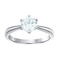 thumbnail image 1 of 925 Sterling Silver Womens Cubic Zirconia Fashion Engagement Ring 2.5mm Wide Size 8 Engagement Ring for Women, 1 of 2