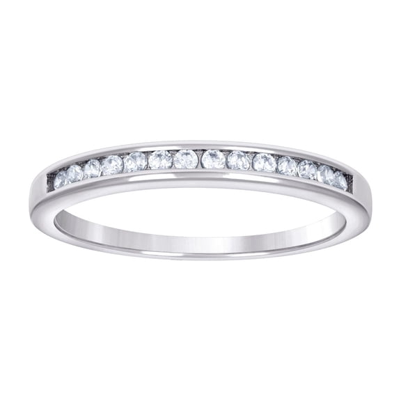 925 Sterling Silver Womens Cubic Zirconia Fashion Ring 2.5mm Wide Size 6 Ring for Women - 2.2 Grams
