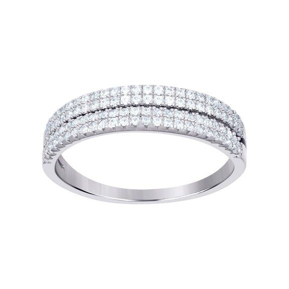 925 Sterling Silver Womens Cubic Zirconia Fashion Ring 5x2mm Wide Size 5 Ring for Women - 2.9 Grams