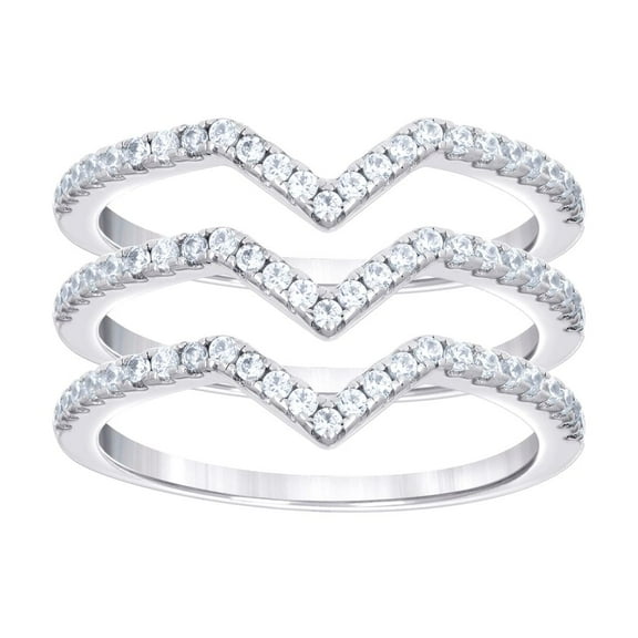 925 Sterling Silver Womens Cubic Zirconia Fashion Trio Ring 9.1mm Wide Size 6 Ring for Women