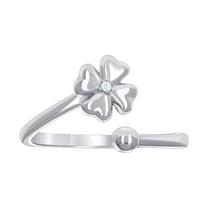 925 Sterling Silver Womens Cubic Zirconia Flower Fashion Ring 12mm Wide Size 6 Ring for Women