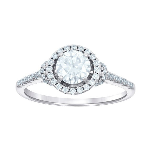 925 Sterling Silver Womens Cubic Zirconia Halo Engagement Ring 8.3x1.5mm Wide Size 6 Engagement Ring for Women