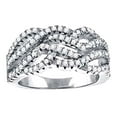 thumbnail image 1 of 925 Sterling Silver Womens Cubic Zirconia Infinity Fashion Ring Size 7 Ring for Women - 6.1 Grams, 1 of 2