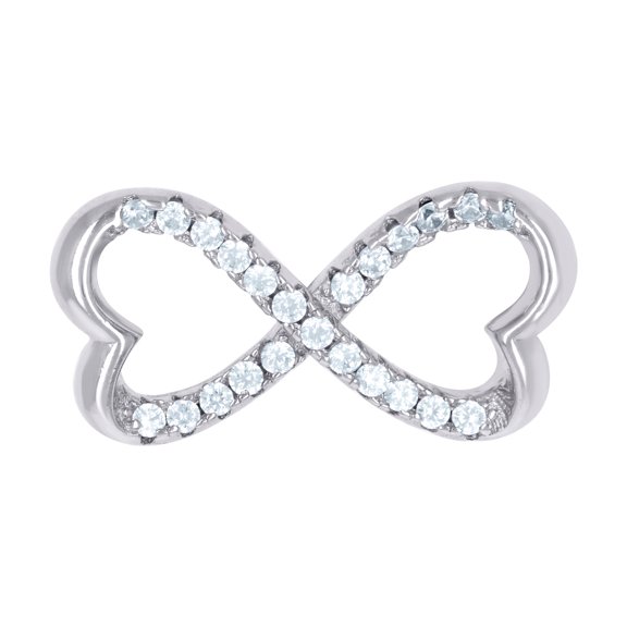 925 Sterling Silver Womens Cubic Zirconia Infinity Love Heart Charm Pendant Necklace 26.5x15mm Wide Pendant for Women