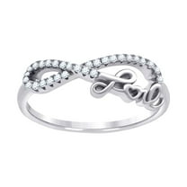 925 Sterling Silver Womens Cubic Zirconia Infinity Love Heart Ring Size 6 Statement Ring for Women