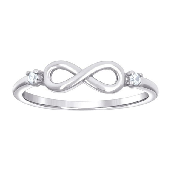 925 Sterling Silver Womens Cubic Zirconia Infinity Love Ring 4.7mm Wide Size 5 Statement Ring for Women