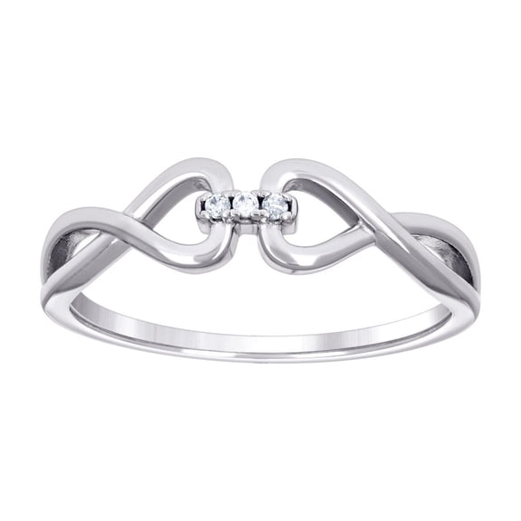 925 Sterling Silver Womens Cubic Zirconia Infinity Ring 5.7mm Wide Size 9 Ring for Women - 1.7 Grams
