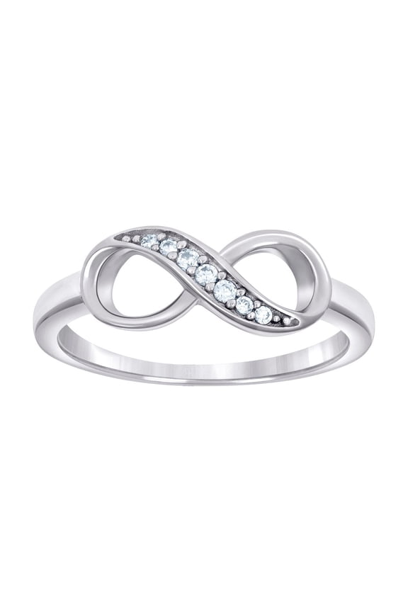 925 Sterling Silver Womens Cubic Zirconia Infinity Ring 7.2x2.1mm Wide Size 5 Ring for Women