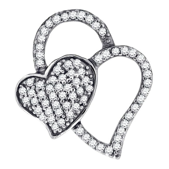 925 Sterling Silver Womens Cubic Zirconia Love Heart Charm Pendant Necklace 46x26.1mm Wide Pendant for Women