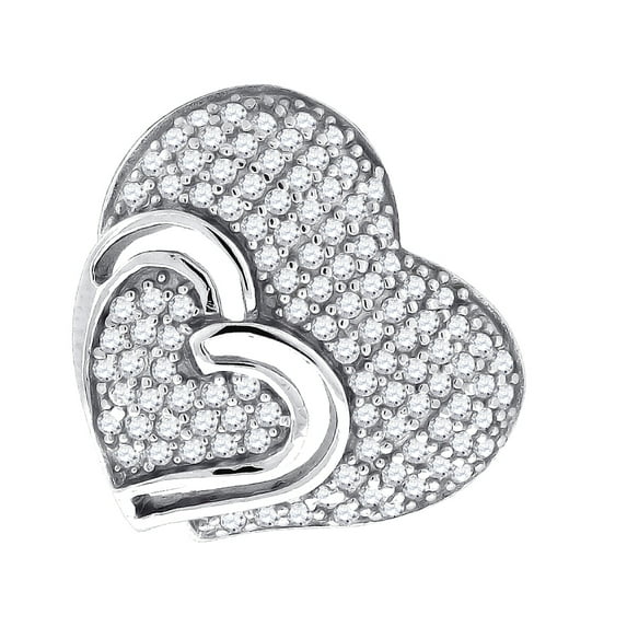 925 Sterling Silver Womens Cubic Zirconia Love Heart Charm Pendant Necklace Pendant for Women