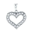 thumbnail image 1 of 925 Sterling Silver Womens Cubic Zirconia Love Heart Charm Pendant Necklace 21x16.8mm Wide Pendant for Women, 1 of 2