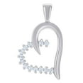 thumbnail image 1 of 925 Sterling Silver Womens Cubic Zirconia Love Heart Charm Pendant Necklace Pendant for Women, 1 of 2