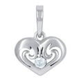 thumbnail image 1 of 925 Sterling Silver Womens Cubic Zirconia Love Heart Charm Pendant Necklace 17x12.5mm Wide Pendant for Women, 1 of 2