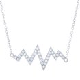 thumbnail image 1 of 925 Sterling Silver Womens Cubic Zirconia Love Heartbeat Charm Necklace Pendant Necklace for Women, 1 of 2