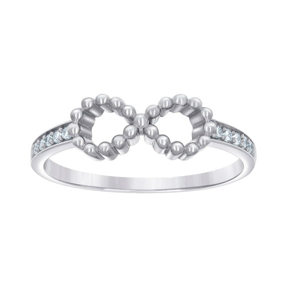 925 Sterling Silver Womens Cubic Zirconia Love Infinity Ring 6mm Wide Size 6 Statement Ring for Women