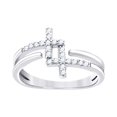 thumbnail image 1 of 925 Sterling Silver Womens Cubic Zirconia Religious Double Cross Adjustable toe ring Size 7 toe ring for Women, 1 of 2