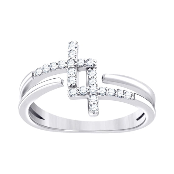 925 Sterling Silver Womens Cubic Zirconia Religious Double Cross Adjustable toe ring Size 7 toe ring for Women