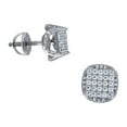 thumbnail image 1 of 925 Sterling Silver Womens Cubic Zirconia Round Stud Earrings 9.8mm Wide Stud Earring for Women, 1 of 2