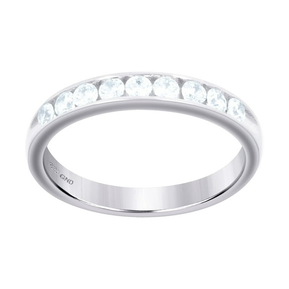 925 Sterling Silver Womens Cubic Zirconia Bridal Wedding Anniversary Engagement Ring Band 3.5mm Long Size 10 Anniversary