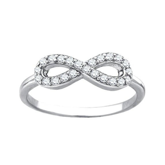 925 Sterling Silver Womens Cubic Zirconia Size 9 Infinity Fashion Ring Band Ring for Women and Men