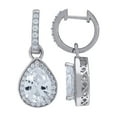 thumbnail image 1 of 925 Sterling Silver Womens Cubic Zirconia Tear Drop Dangle Earrings Dangle Earring for Women, 1 of 2