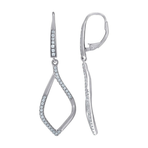 925 Sterling Silver Womens Cubic Zirconia Tear Drop Dangle Earrings Dangle Earring for Women