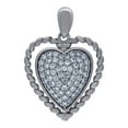 thumbnail image 1 of 925 Sterling Silver Womens Cubic Zirconia Twisted Border Love Heart Charm Pendant Necklace 25.2x17.7mm Pendant for Women, 1 of 2