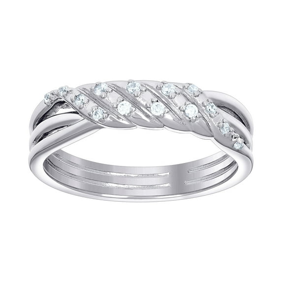 925 Sterling Silver Womens Cubic Zirconia Twisted Fashion Engagement Ring 4.2x4.1mm Wide Size 7 Engagement Ring for Wome
