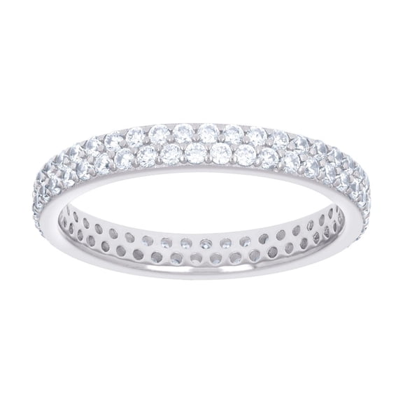 925 Sterling Silver Womens Cubic Zirconia Wedding Band Ring Size 7 Wedding Band for Women and Men