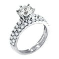 thumbnail image 1 of 925 Sterling Silver Womens Cubic Zirconia Round Center Stone Bridal Set Wedding Anniversary Engagement Ring Band 8.2x4mm, 1 of 2