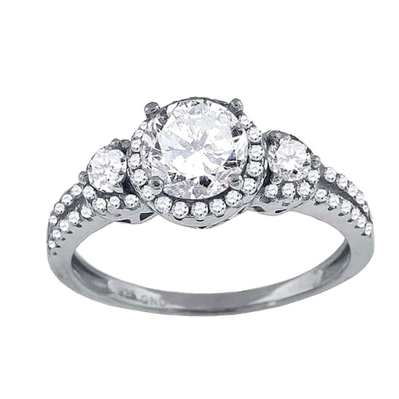 925 Sterling Silver Womens Cubic Zirconia Fashion Engagement Ring 9x16.3mm Wide Size 7 Engagement Ring for Women