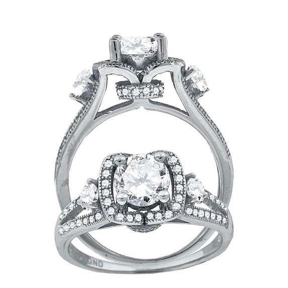 925 Sterling Silver Womens Cubic Zirconia Fashion Ring 8.2x3.5mm Wide Size 7 Ring for Women