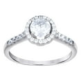 thumbnail image 1 of 925 Sterling Silver Womens Cubic Zirconia Fashion Bridal Ring 5.5mm Wide Size 7 Ring for Women, 1 of 2