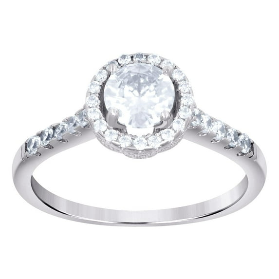 925 Sterling Silver Womens Cubic Zirconia Fashion Bridal Ring 5.5mm Wide Size 7 Ring for Women