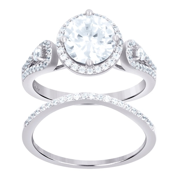 925 Sterling Silver Womens Cubic Zirconia Round Center Stone Bridal Wedding Engagement Ring Band Size 7 Engagement Ring